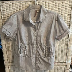 Threads Button Up Ruffle 2000s Top